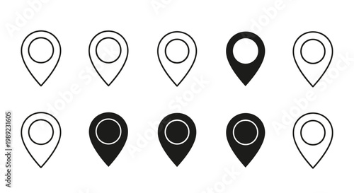 Black and white map pin icons.