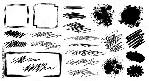 Black Brush Strokes and Shapes Collection.
