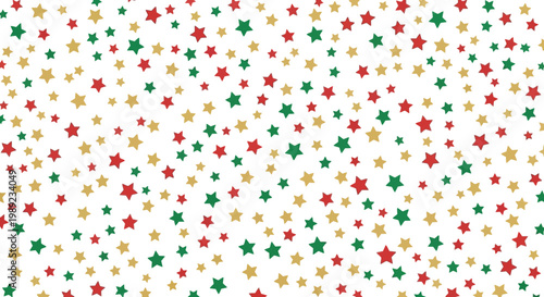 Colorful star shapes on white background.