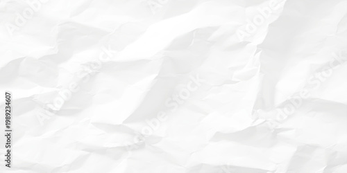 Crumpled white paper texture background with creases and folds