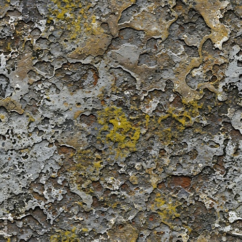 Weathered Stone Surface with Moss and Lichen, Natural Texture