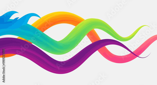 Abstract Colorful Wavy Lines Flowing Design Element