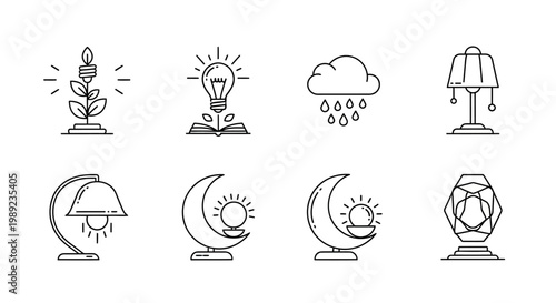 Black and white line art lamps.