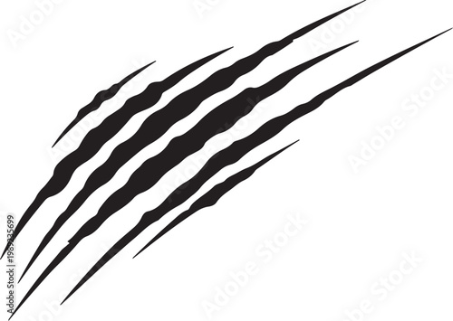 A black claw mark on a white background Vector, illustration