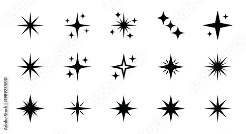 Collection of starburst design elements.