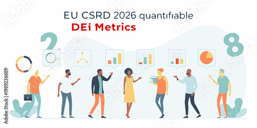 Eu csrd 2026 diverse team discussing dei metrics and quantifiable data