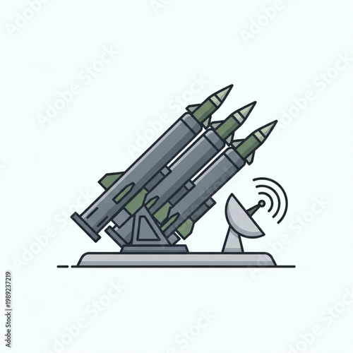 Missile Launcher with Missiles and Antenna.