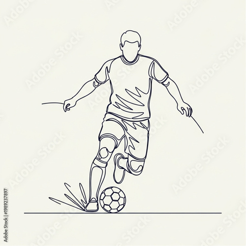 Man Kicking Soccer Ball with Intensity.