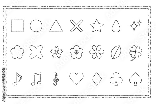 手描き風アイコンセット（線画）