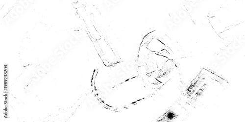 Grunge textured background with scattered paper scraps and torn edges