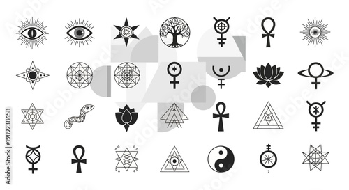 Esoteric and Occult Symbol Set for Spiritual Design