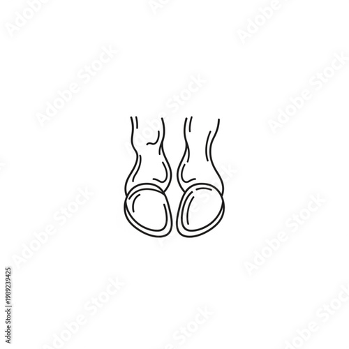 Simple Line Drawing of Two Testicles.