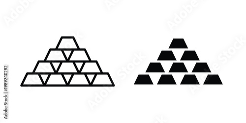 Gold icon set, isolated on white background flat vectors