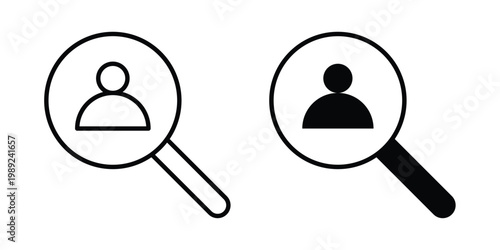 Hiring icon set, isolated on white background flat vectors