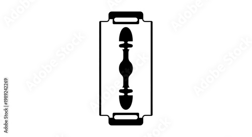 Razor blade icon illustration shaving and grooming tool symbol barbershop equipment graphic
