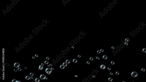 Animation of Shop bubbles fly up seamless loop animation. Rise of bubbles on black background. Full HD. 4K