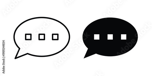 Live chat icon set, isolated on white background flat vectors