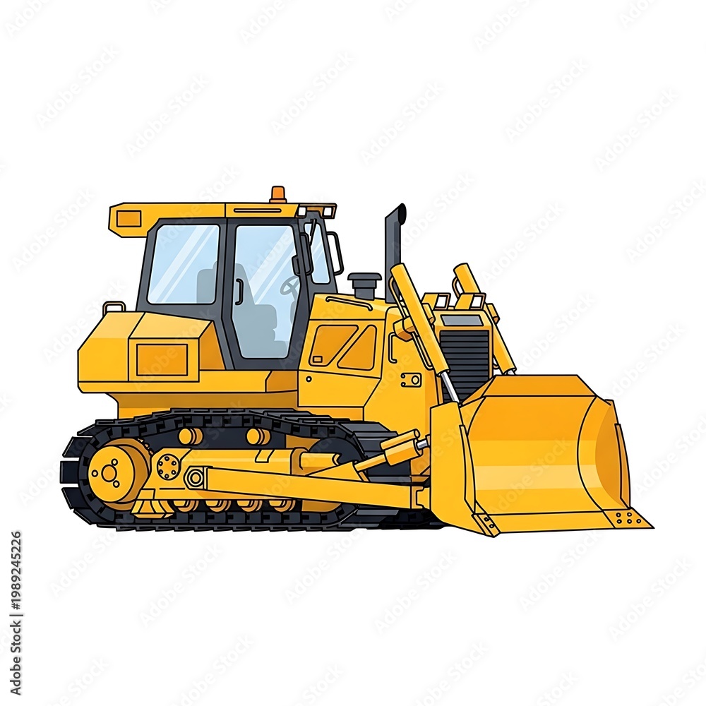 Obraz premium Yellow bulldozer illustration