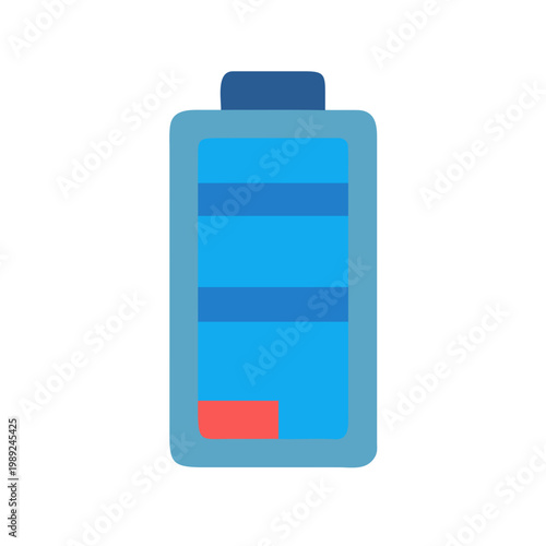 Low battery icon, energy concept illustration, digital device symbol on black background