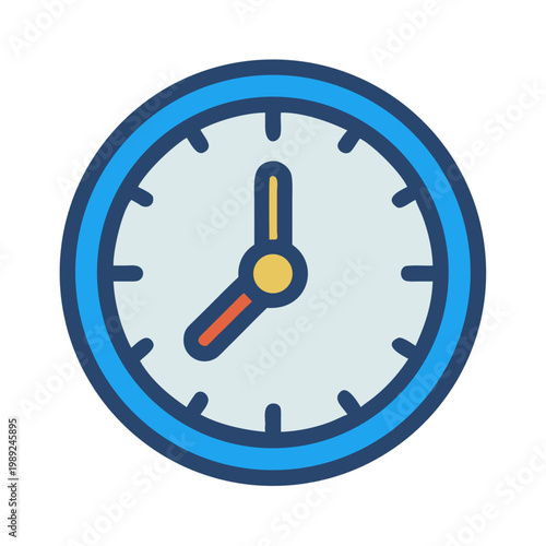 Clock illustration indicating a specific time, ideal for presentations or design