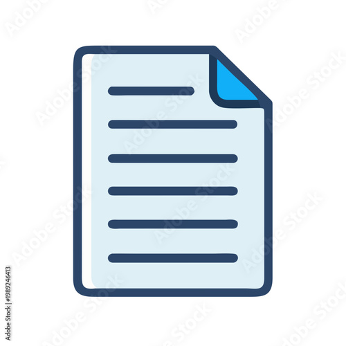 Bild auf Leinwand Stylized document icon with curled corner representing file or data management