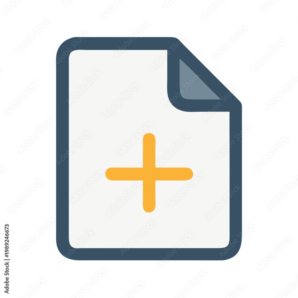 Fototapeta premium New document icon with plus symbol signifying add or create function