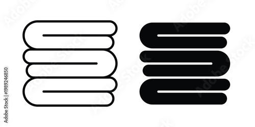 Neat fold clothes icon set, isolated on white background flat vectors