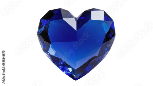 Obraz na płótnie Sparkling blue faceted heart-shaped gemstone, a luxurious sapphire crystal jewel