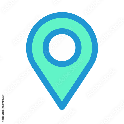 Free Download Location pin icon with light blue fill and darker blue border in flat style - GFXLoad