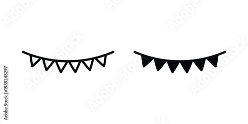 Party flag icon set, isolated on white background flat vectors