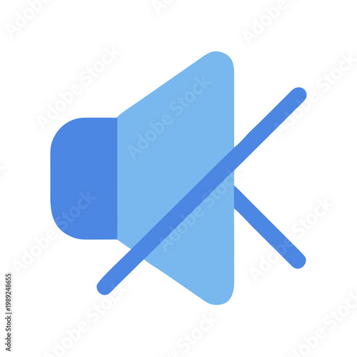 Mute icon featuring speaker with diagonal line on black background for silence