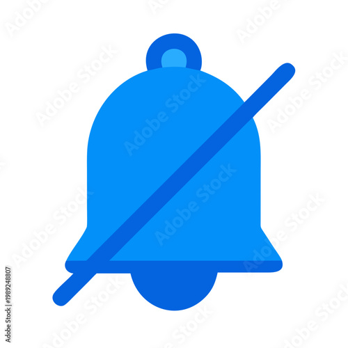 Blue muted notification icon over black background indicating silent mode or disconnection