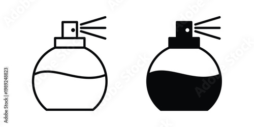 Perfume icon set, isolated on white background flat vectors