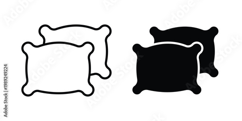 Pillow icon set, isolated on white background flat vectors