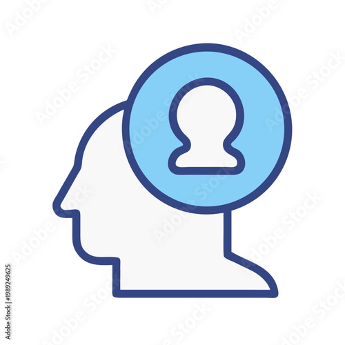 User profile in mind, profile user concept, mental user activity concept graphic