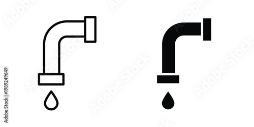 Plumbing icon set, isolated on white background flat vectors