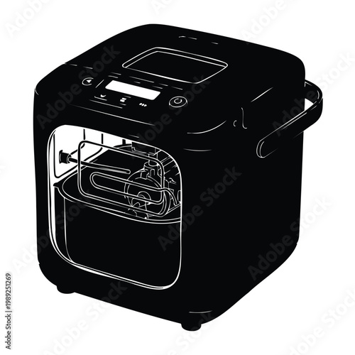 Bread maker machine silhouette set bundle kitchen appliance.