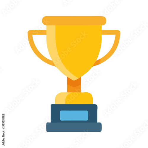 A golden trophy icon on a black background representing achievement and success