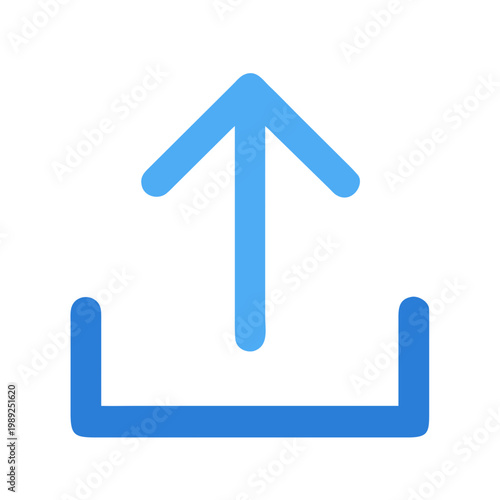 Blue upload icon on black background representing data transfer and file sharing