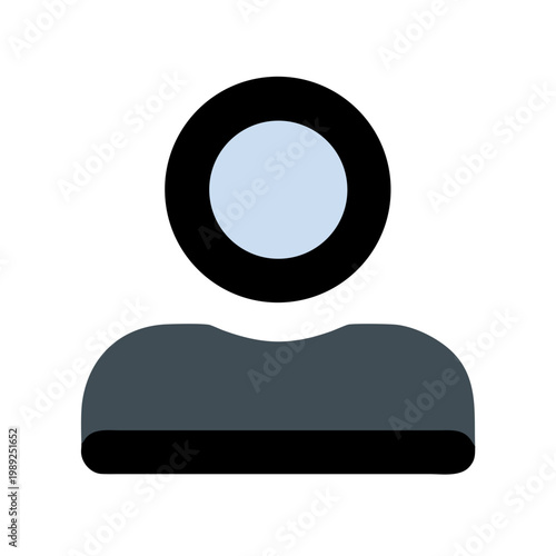 Flat Vector Style Icon of a Generic User Avatar or Profile