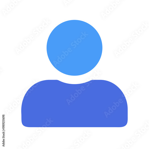 Simple flat blue user icon on black background for user interface applications