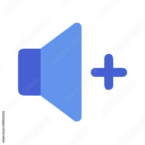 Minimalist volume increase icon illustration on black background for interface design