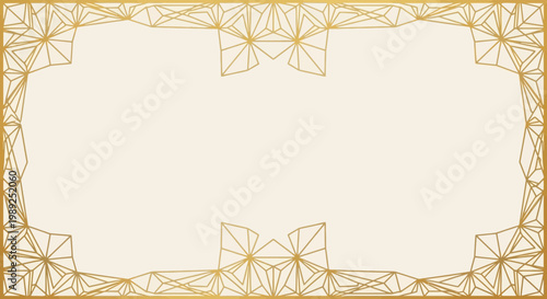 Elegant Gold Geometric Frame on Cream Background
