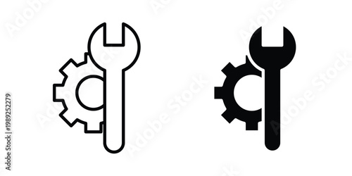 Repair icon set, isolated on white background flat vectors