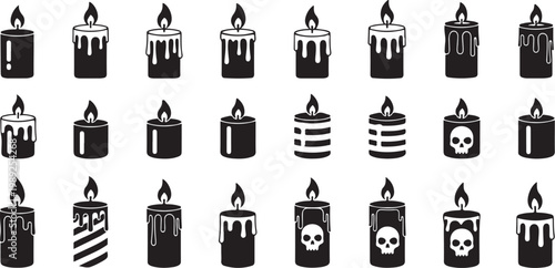 Candles Halloween isolated on transparent background, Vector