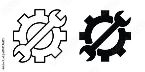 service tools icon set, isolated on white background flat vectors