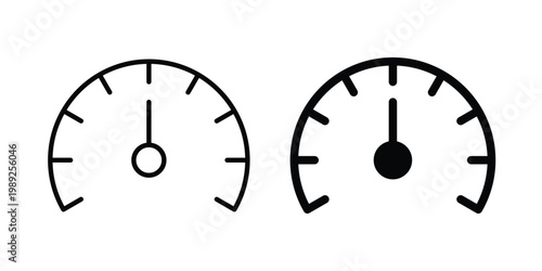 Speedometer icon set, isolated on white background flat vectors