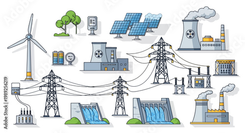 Renewable Energy Sources and Power Grid Infrastructure Set