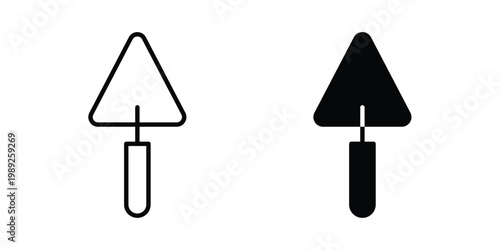 Trowel icon set, isolated on white background flat vectors