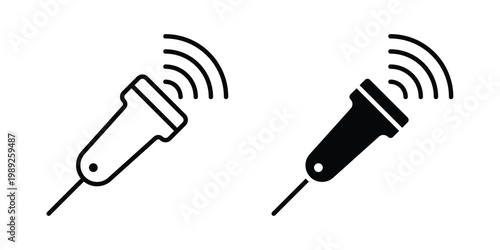 Ultrasound icon set, isolated on white background flat vectors